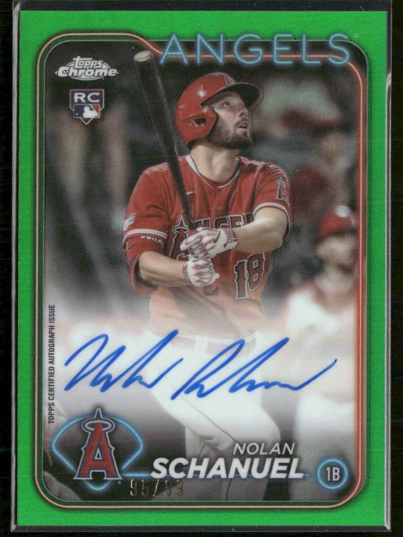 2024 Topps Chrome Rookie Auto Green Refractor Nolan Schanuel #/99 Auto #RA-NS
