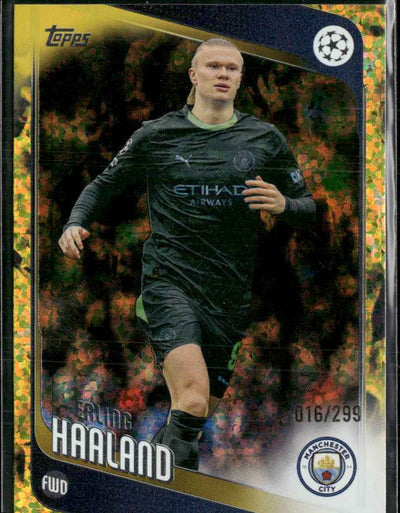 2025-26 Topps UEFA Club Competitions Yellow Holo Erling Haaland #/299 #181