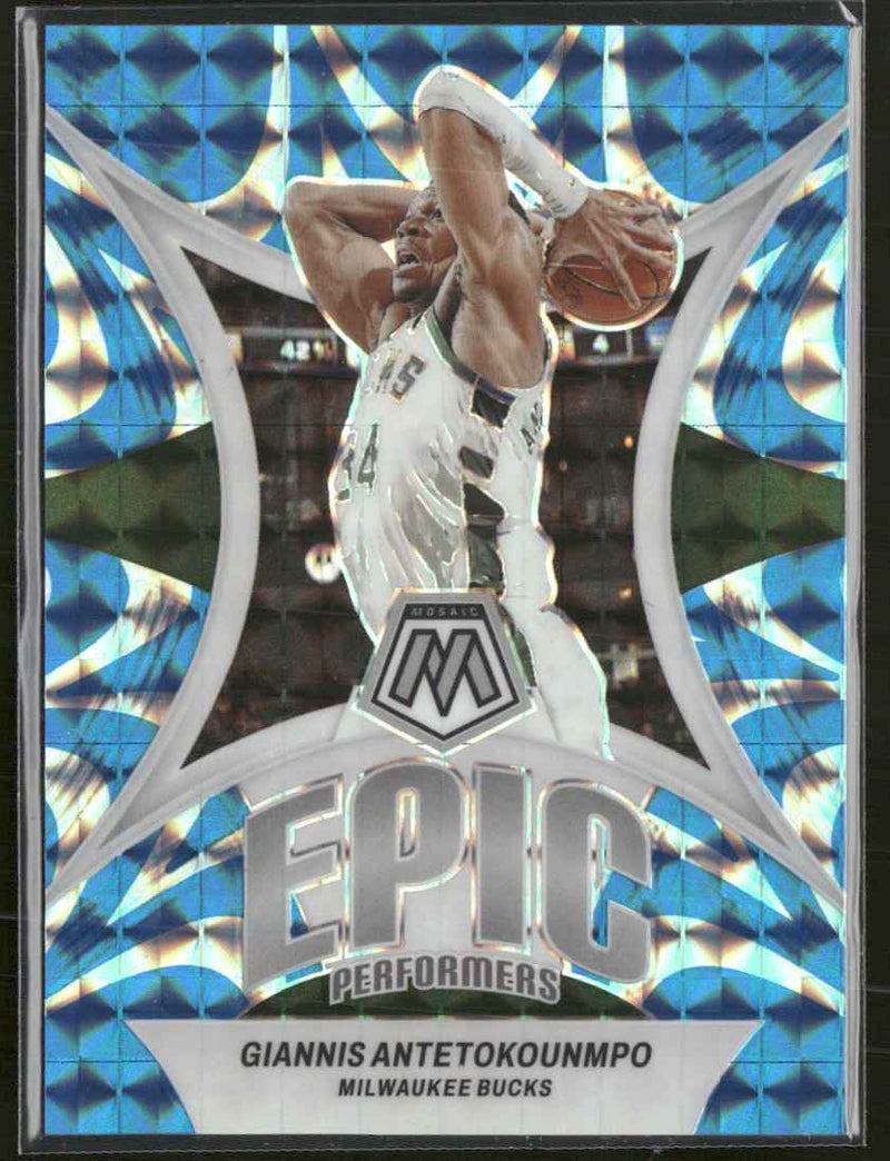 2023-24 Panini Epic Perform Mosaic Reactive Blue Giannis Antetokounmpo #/99 #8