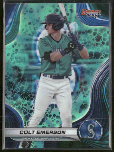 2024 Bowman's Best Prospects Aqua Lava Refractors Colt Emerson #/199 #TP-22