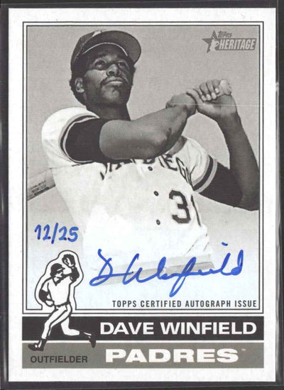 2025 Topps Heritage Black/White Auto /25 Dave Winfield Auto #ROABW-DW