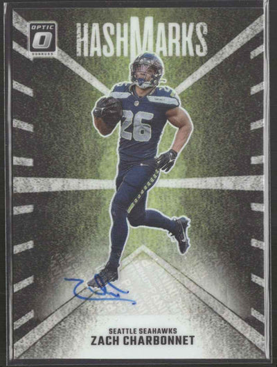 2024 Donruss Optic Hash Marks Zach Charbonnet Auto #HM-ZCT