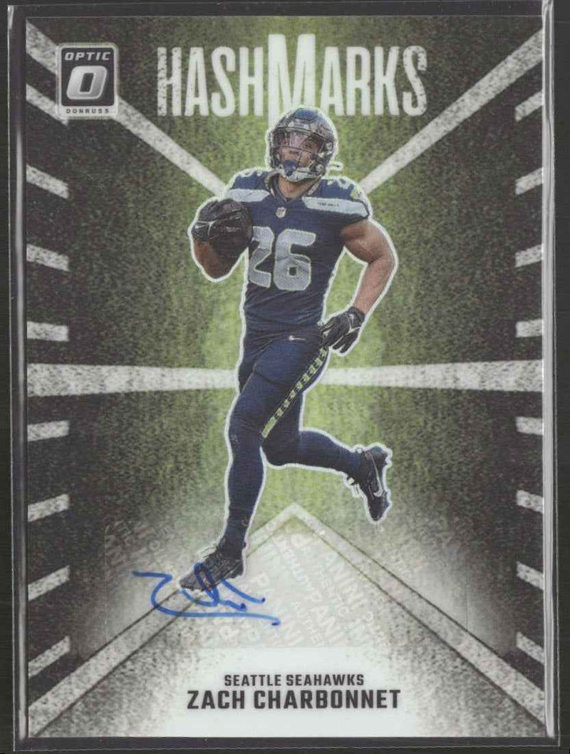 2024 Donruss Optic Hash Marks Zach Charbonnet Auto #HM-ZCT