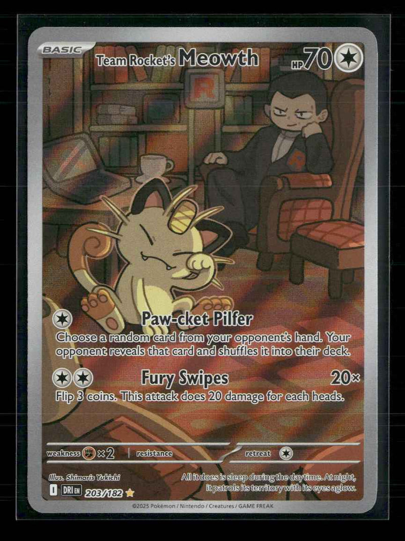SV10: Destined Rivals Team Rocket's Meowth #203/182