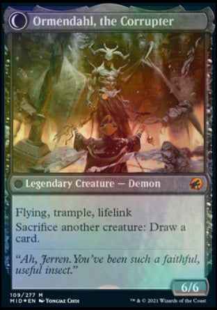 Jerren, Corrupted Bishop // Ormendahl, the Corrupter (PRE-109S) - Innistrad: Midnight Hunt Promos: (Double Faced Transform) Foil