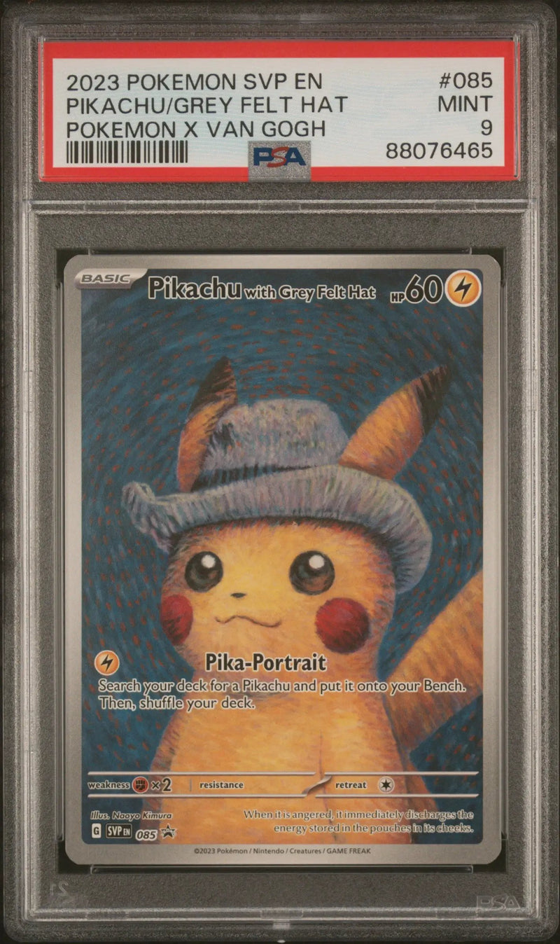 2023 Pokemon Svp En Pokemon X Van Gogh Pikachu/Grey Felt Hat 9 PSA #085