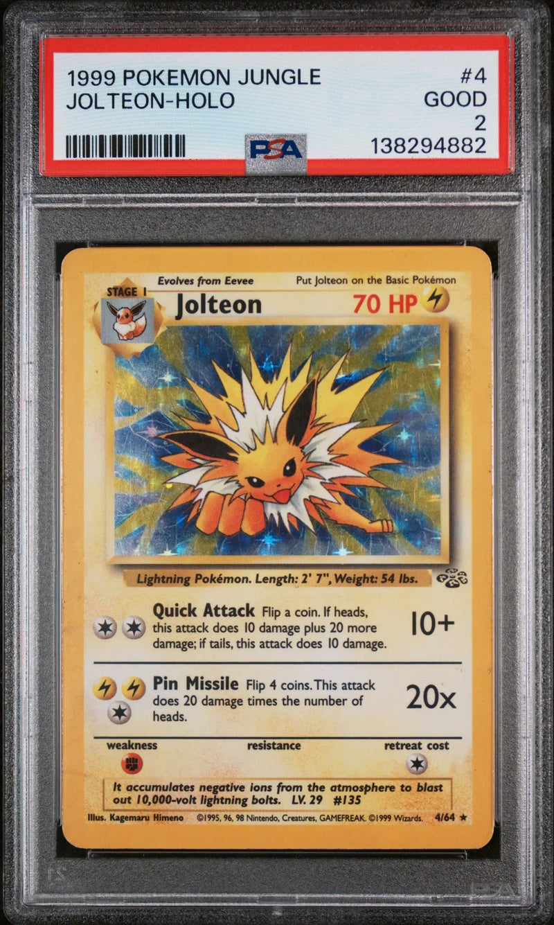 1999 Pokemon Jungle Jolteon-Holo 2 PSA #4
