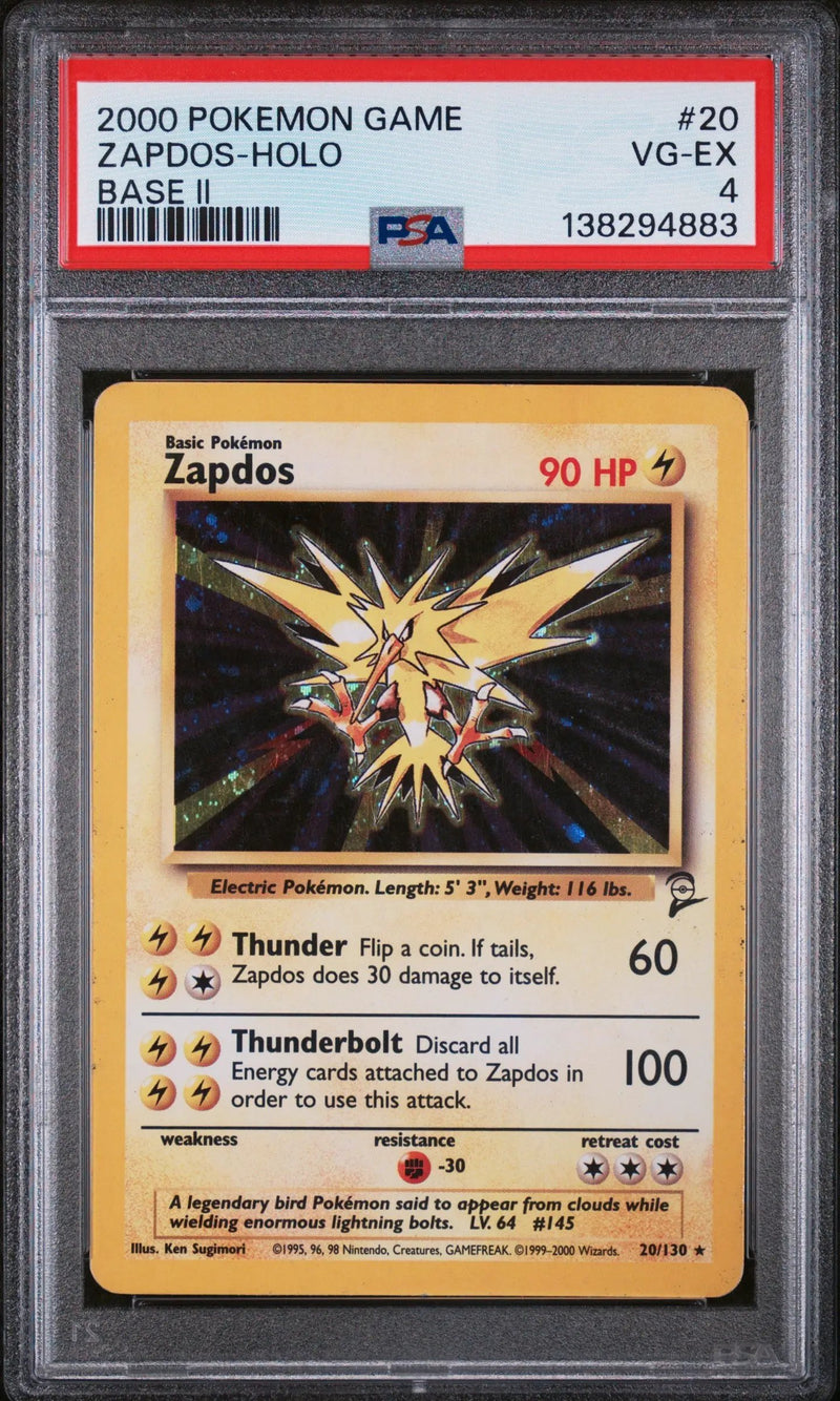 2000 Pokemon Game Base Ii Base Ii Zapdos-Holo 4 PSA #20