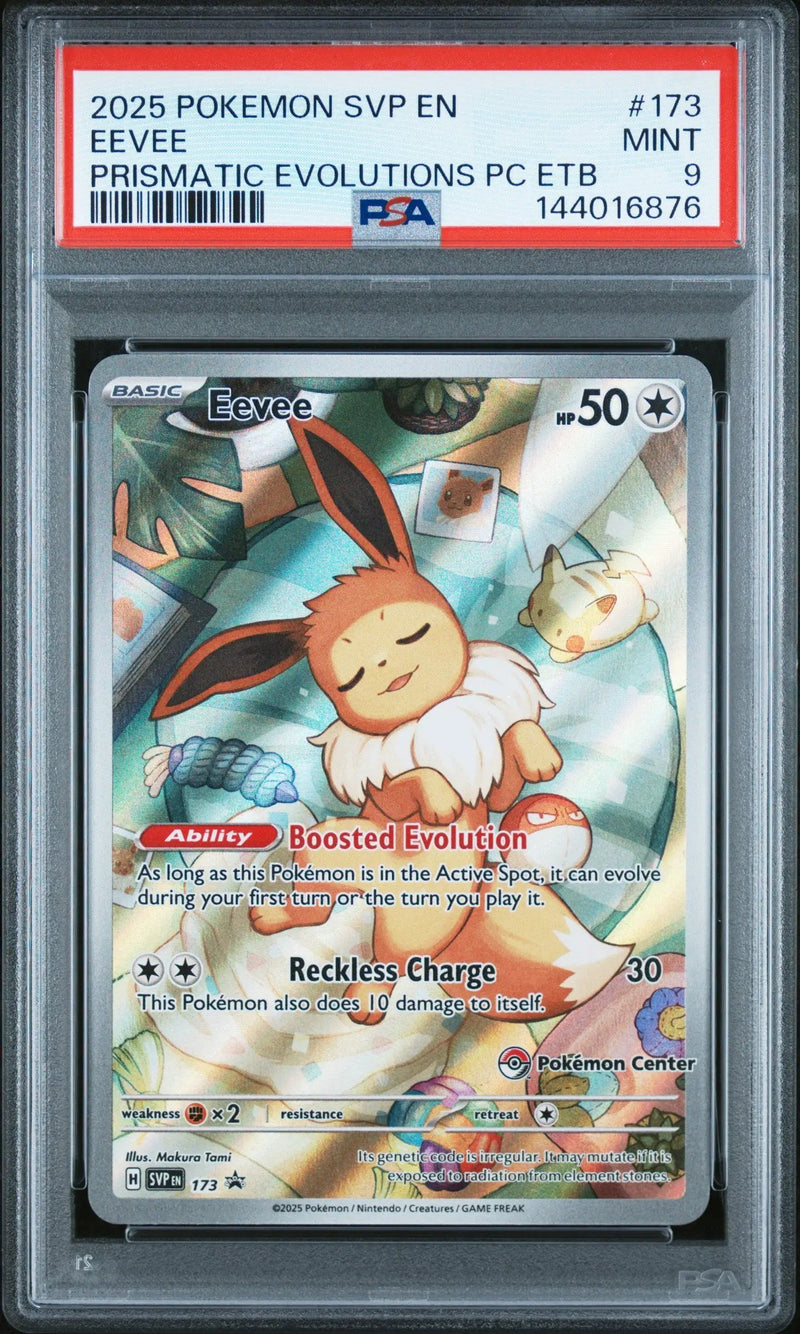 2025 Pokemon Svp En Prismatic Evolutions Pc Etb Eevee 9 PSA #173