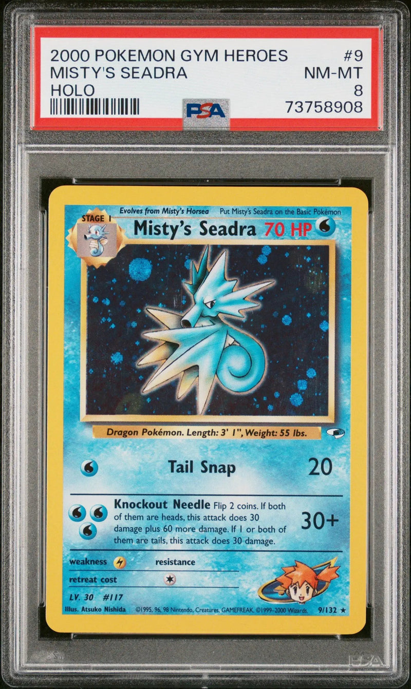 2000 Pokemon Gym Heroes Holo Misty'S Seadra 8 PSA #9