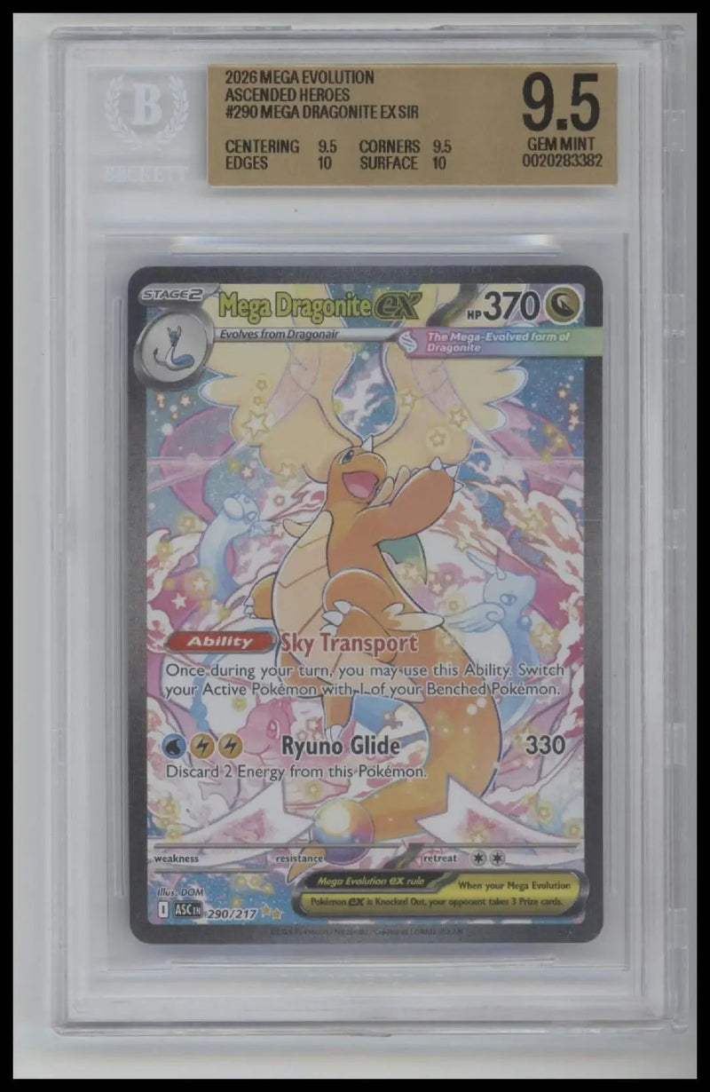 2026 Pokemon Ascended Heroes Mega Dragonite ex SIR 9.5 BGS #290