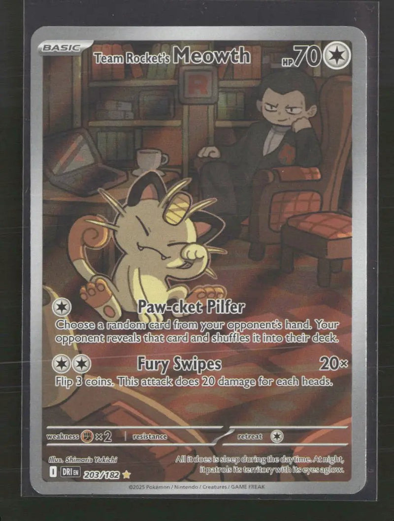 SV10: Destined Rivals Team Rocket's Meowth #203/182