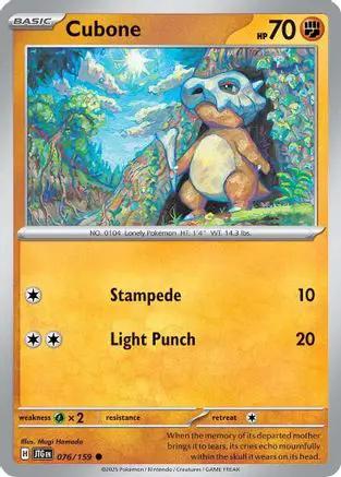 Cubone 076/159 - SV09 Journey Together Reverse Holofoil
