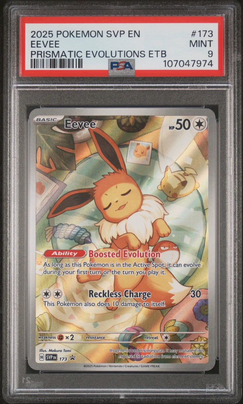 2025 Pokemon SVP En Prismatic Evolutions Etb Eevee 9 PSA #173