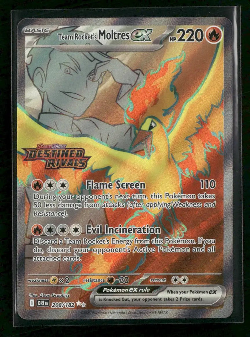 Miscellaneous Cards Team Rocket's Moltres ex (Destined Rivals Stamp) #208/182