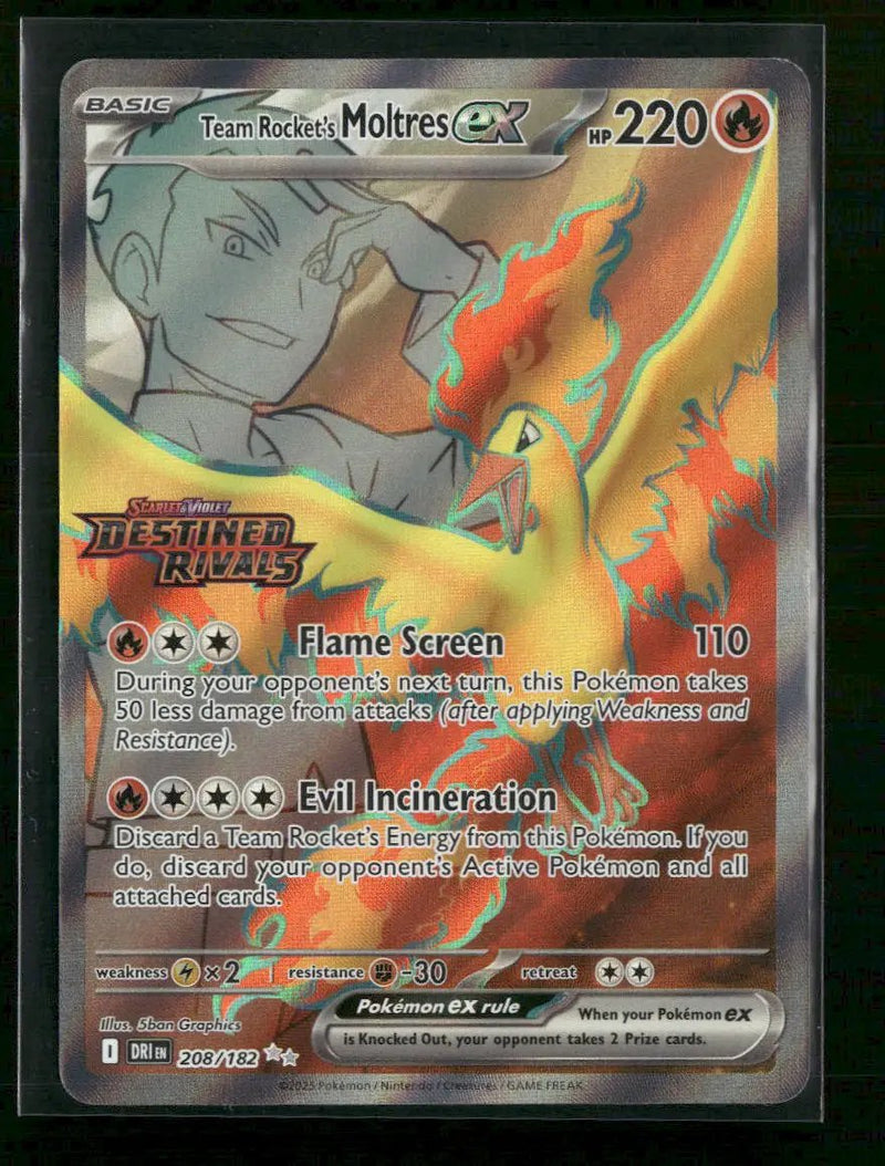 Miscellaneous Cards Team Rocket's Moltres ex (Destined Rivals Stamp) #208/182