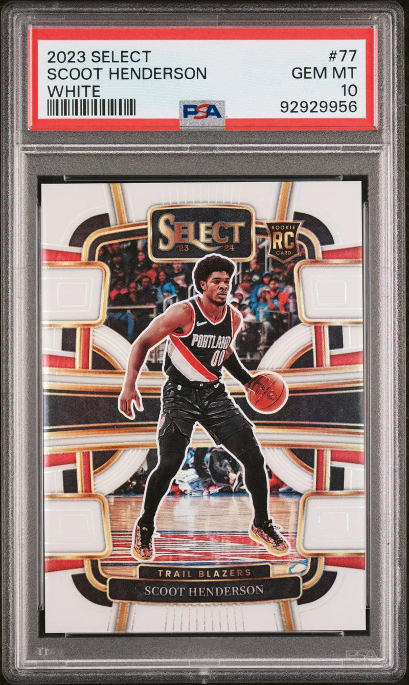 2023 Panini Select White Prizm Scoot Henderson 10 PSA #77