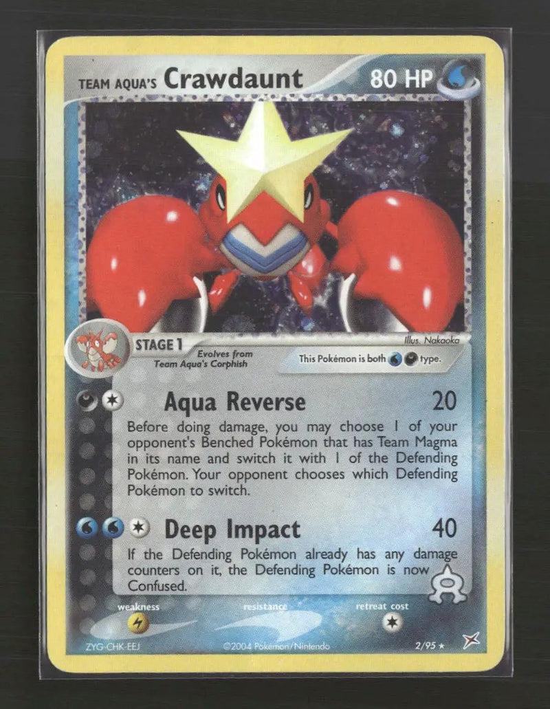 Team Magma vs Team Aqua Team Aqua's Crawdaunt #2/95 *Damaged*