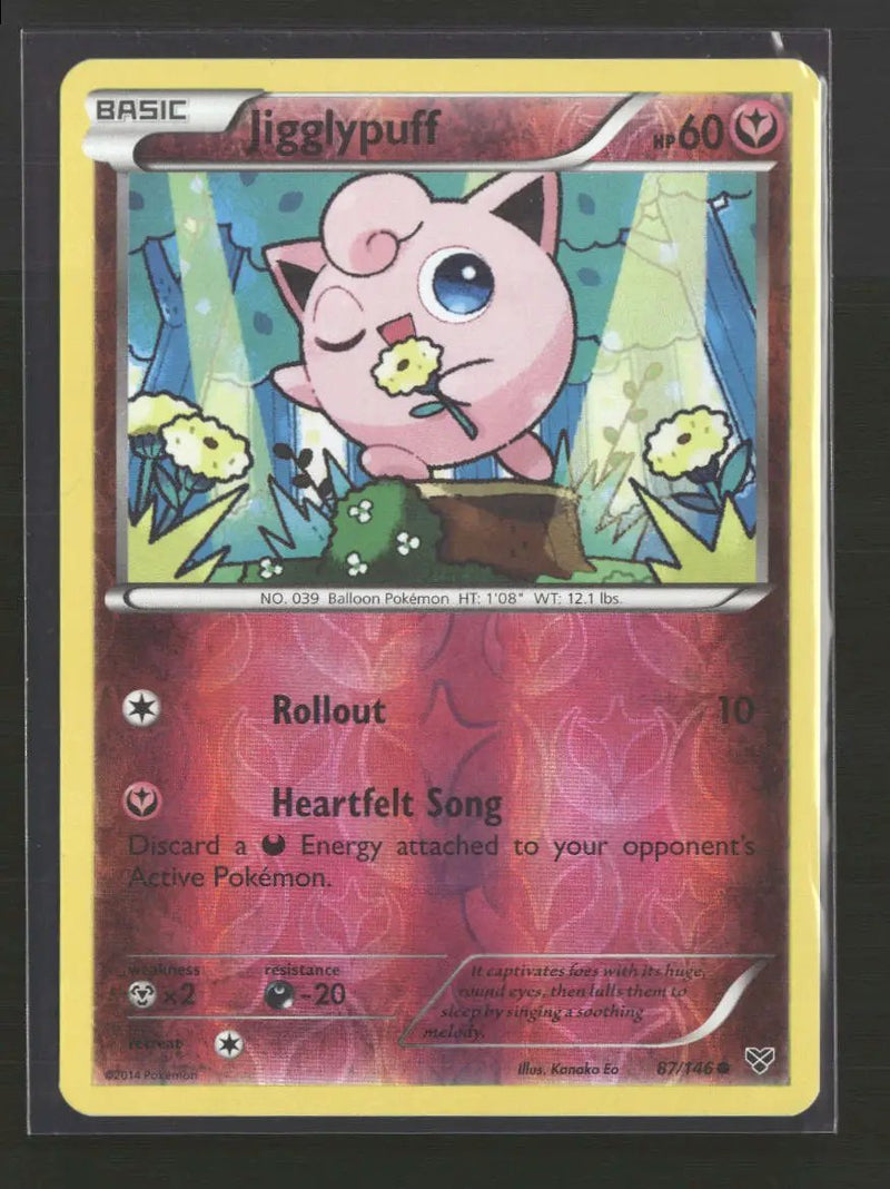 XY Base Set Jigglypuff (87) Reverse Holo #87/146