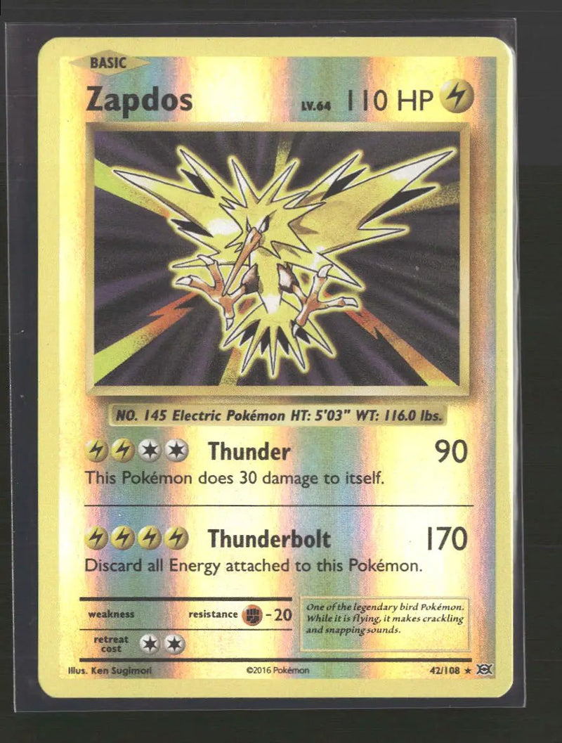 XY - Evolutions Zapdos Reverse Holo #42/108