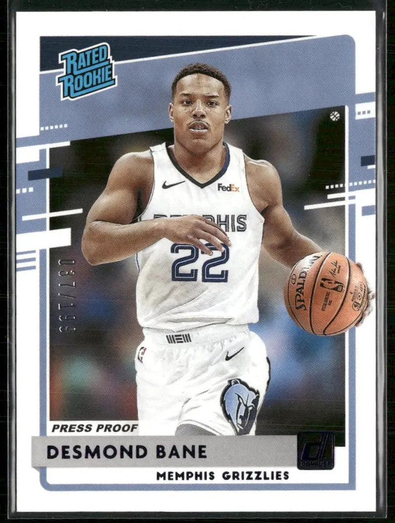 2020-21 Donruss Press Proof Purple Desmond Bane Rookie #/199 #240