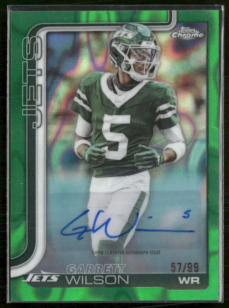 2025 Topps Chrome Auto Green Lava Refractor Garrett Wilson #/99 #BA-GW