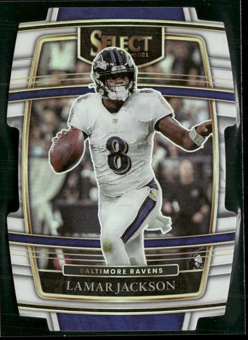 2021 Panini Select White Prizm Die Cut Lamar Jackson #/99 #5