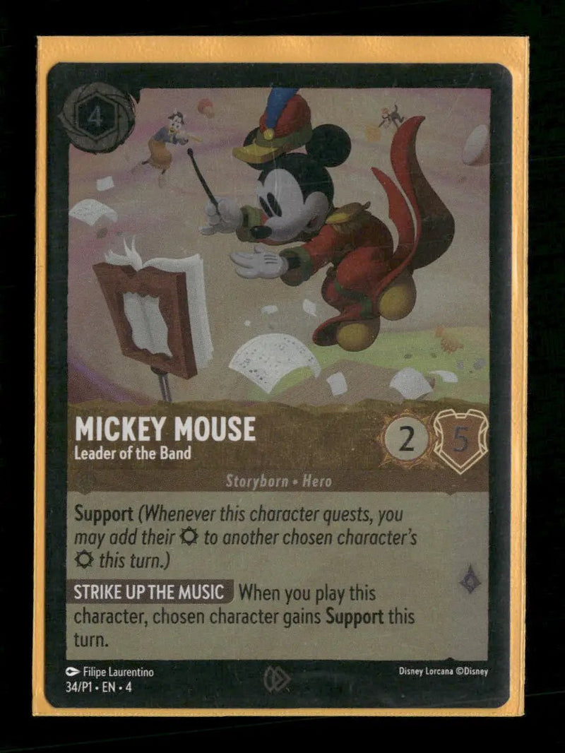 Disney Lorcana Promo Cards Mickey Mouse - Leader of the Band #34