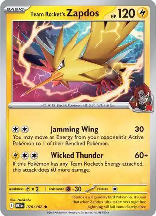 Team Rocket's Zapdos 070 - SV10 Destined Rivals Reverse Holofoil