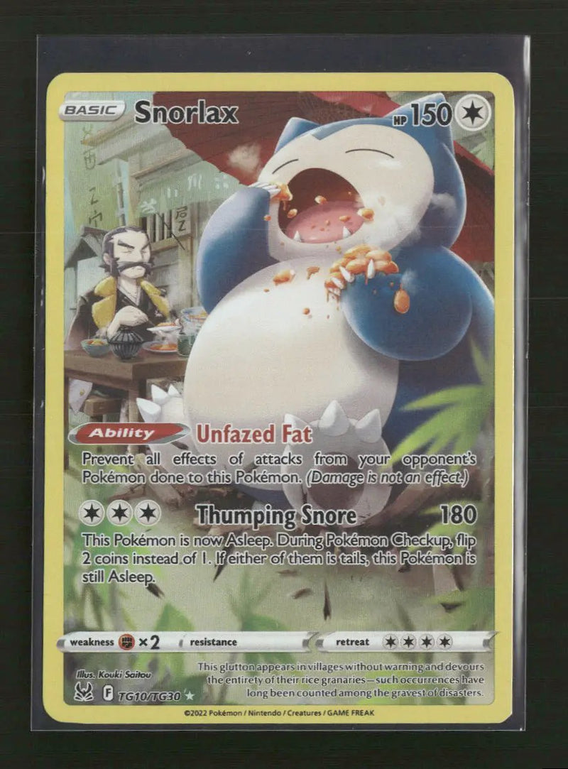SWSH11: Lost Origin Trainer Gallery Snorlax #TG10/TG30