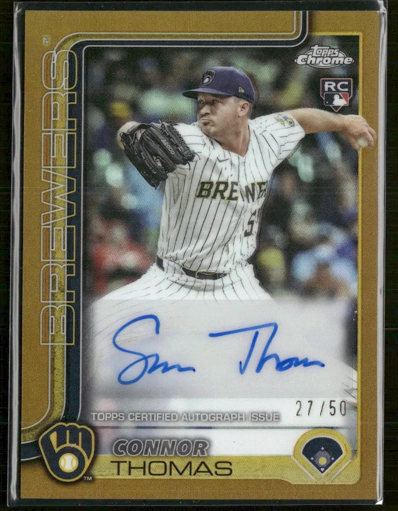 2025 Topps Chrome Update Auto Gold Refractor #/50 Connor Thomas #AC-CT