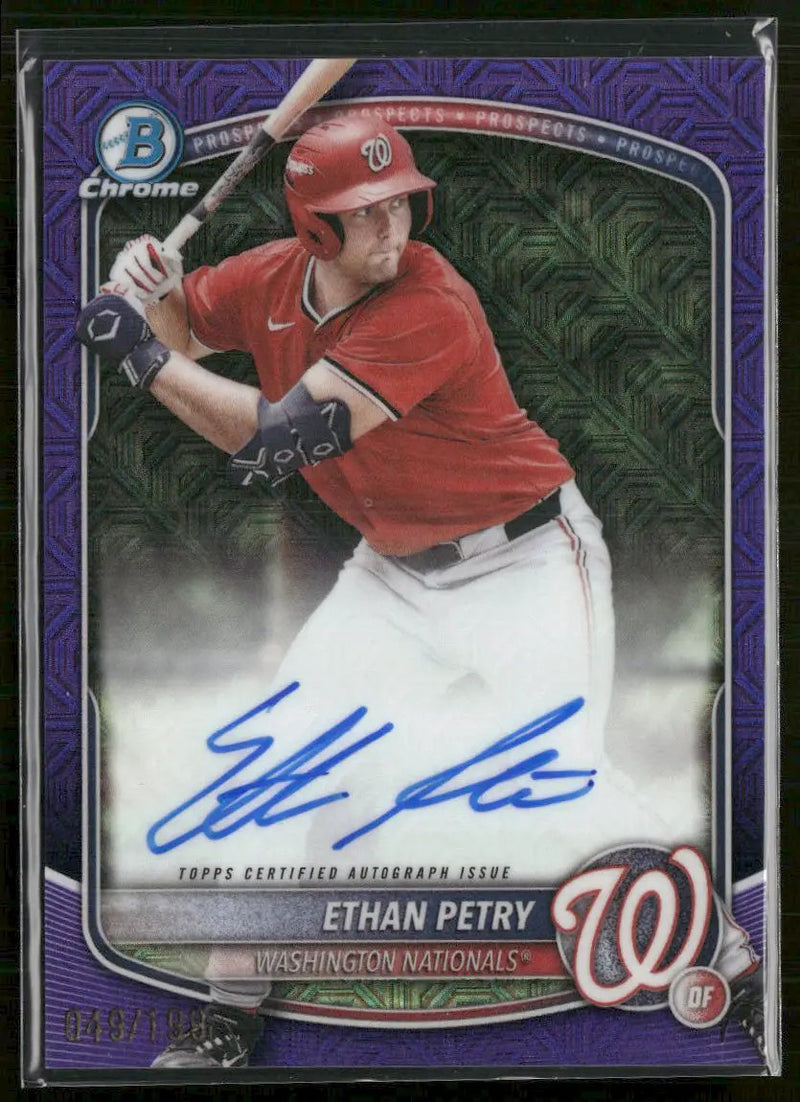 2025 Bowman C Prospect Auto Purple Mojo Refractor Ethan Petry  #BMA-EP