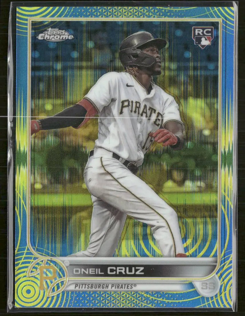 2022 Topps Chrome Sonic Blue/Yellow Sonic Pulse Refractor Oneil Cruz #/75 #128