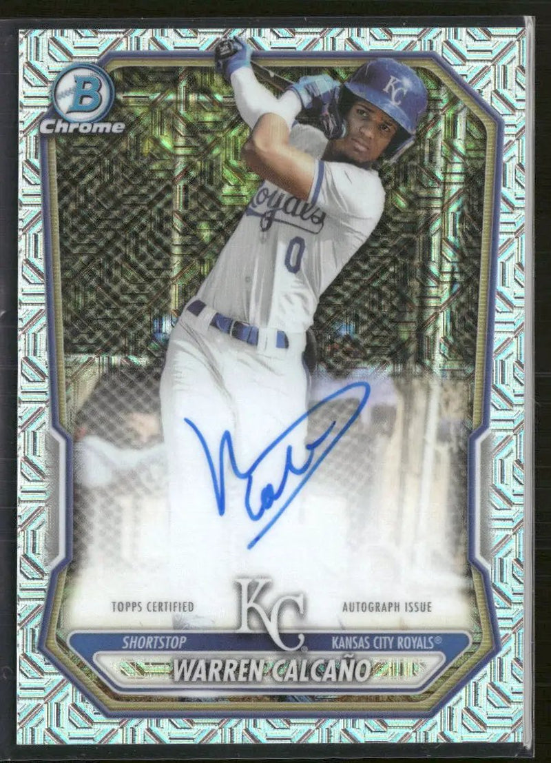 2026 Bowman Chrome Autographs Mojo Refractors Warren Calcaño Auto #BMA-WC