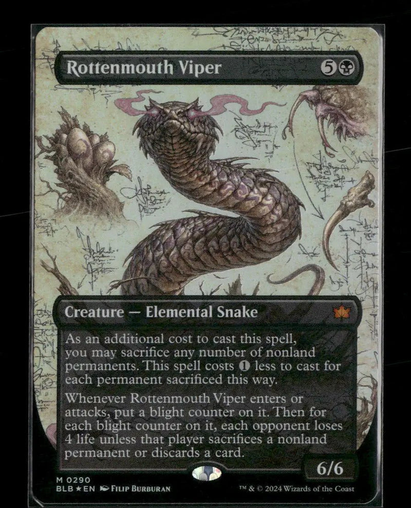 Bloomburrow Rottenmouth Viper (Borderless) Foil #290