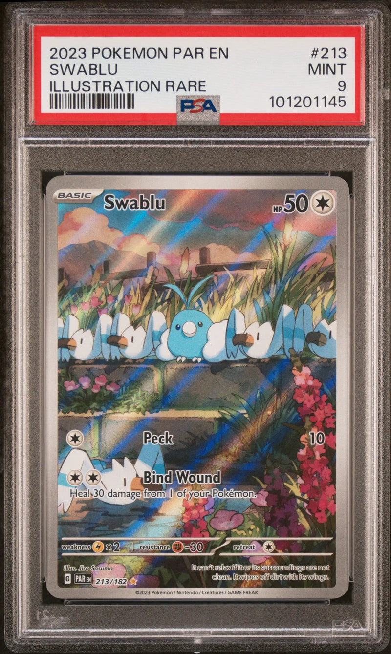 2023 Pokemon Par En-Paradox Rift Illustration Rare Swablu 9 PSA #213