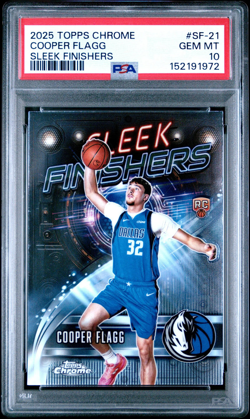 2025 Topps Chrome Sleek Finishers Cooper Flagg 10 PSA #SF-21