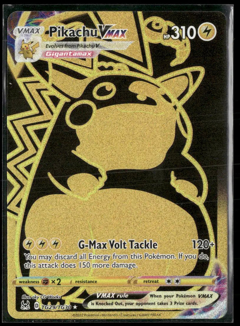 SWSH11: Lost Origin Trainer Gallery Pikachu VMAX (Secret) #TG29/TG30