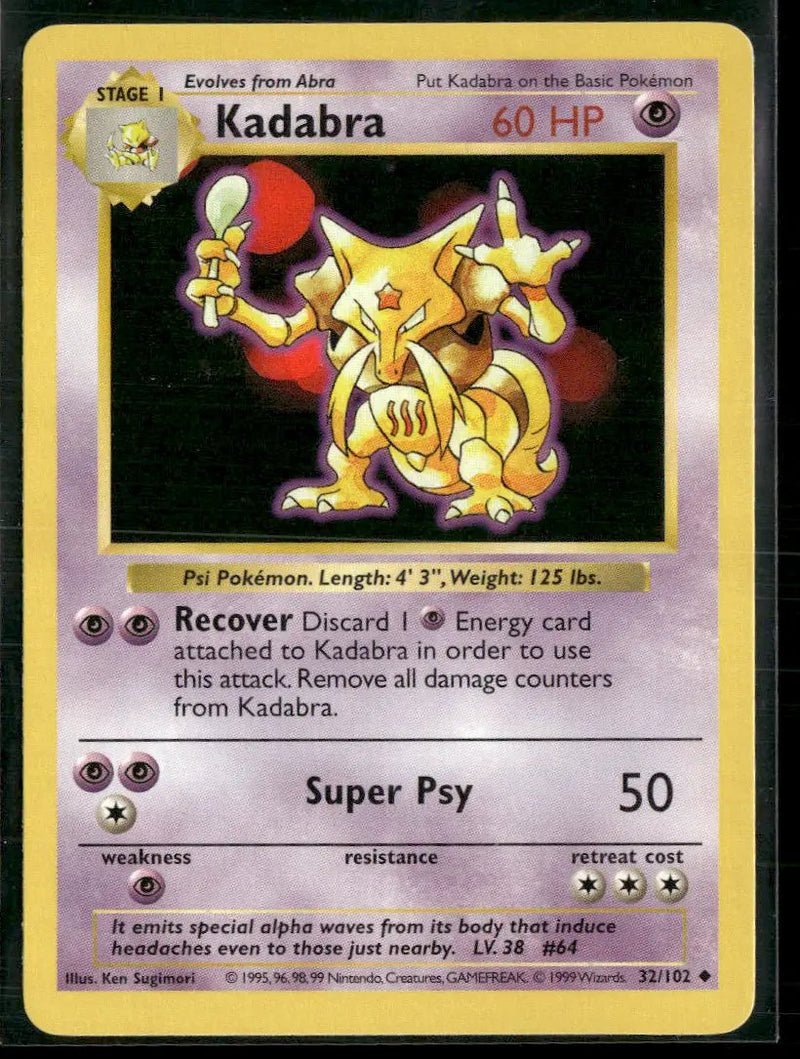 Base Set (Shadowless) Kadabra #032/102