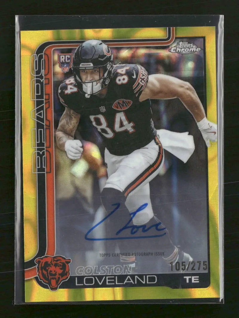 2025 Topps Chrome Rookie Autographs Yellow Lava /275 Colston Loveland #RA-CL