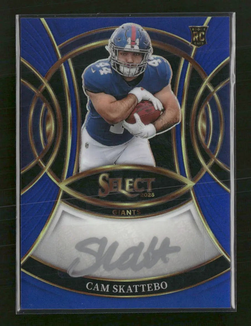 2025 Panini Select Rookie Signatures Blue Prizm Cam Skattebo #/149 Auto #RSI-CSO