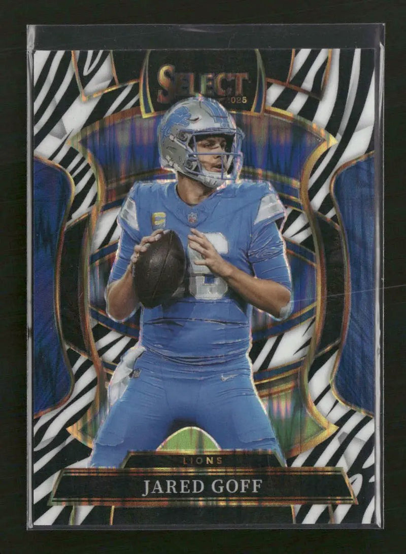 2025 Panini Select Zebra Prizm Jared Goff #69