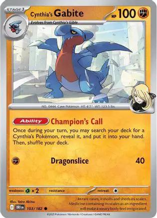 Cynthia's Gabite 103 - SV10 Destined Rivals Reverse Holofoil