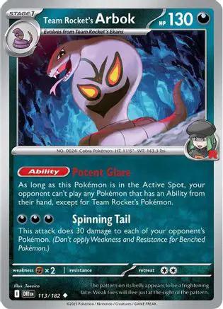 Team Rocket's Arbok 113 - SV10 Destined Rivals Reverse Holofoil