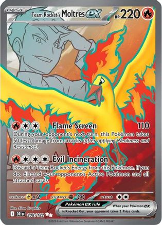 Team Rocket's Moltres ex 208/182 - SV10 Destined Rivals Holofoil