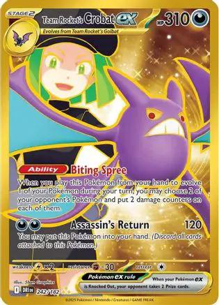 Team Rocket's Crobat ex 242/182 - SV10 Destined Rivals Holofoil
