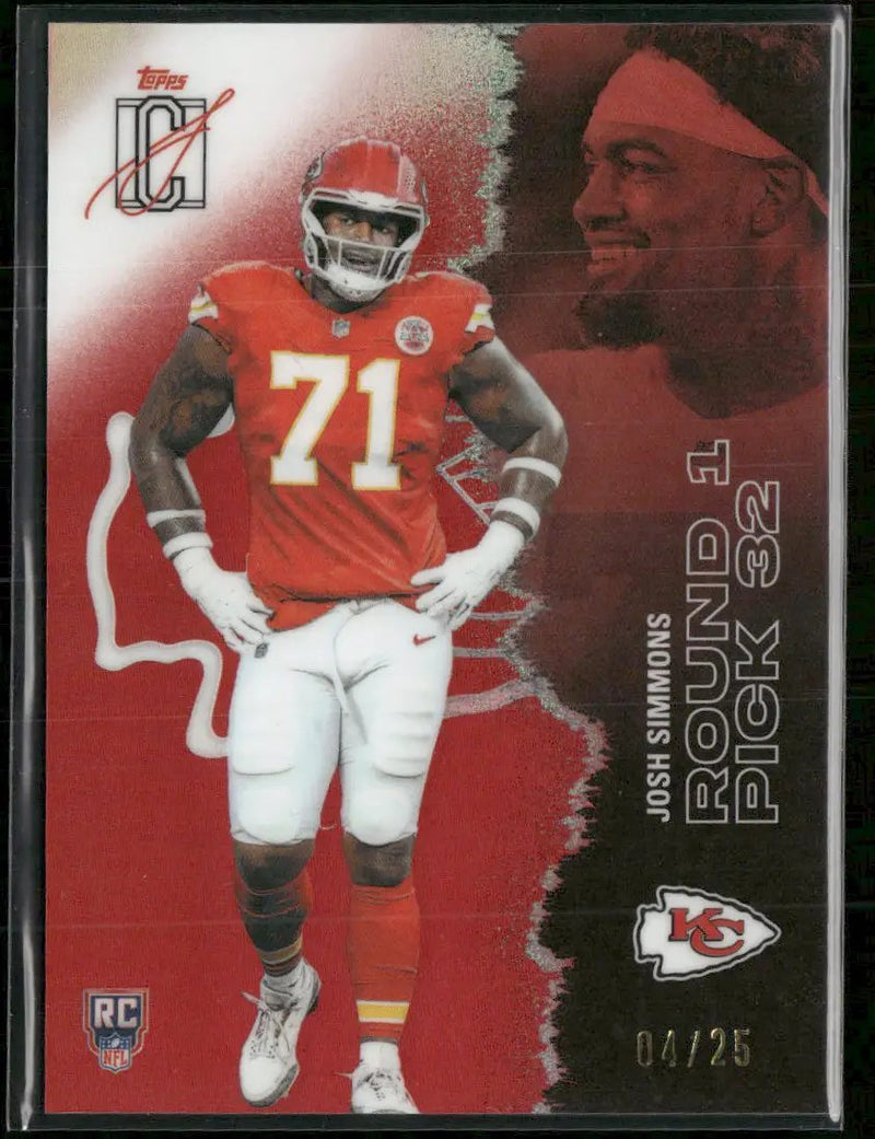 2025 Topps Signature Class Chrome Red Refractor Josh Simmons Rookie #/25 #186