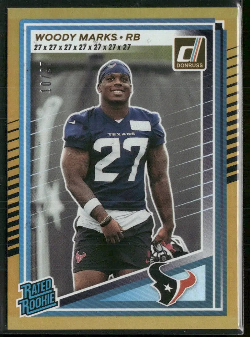 2025 Donruss Jersey Number Woody Marks Rookie #/27 #377