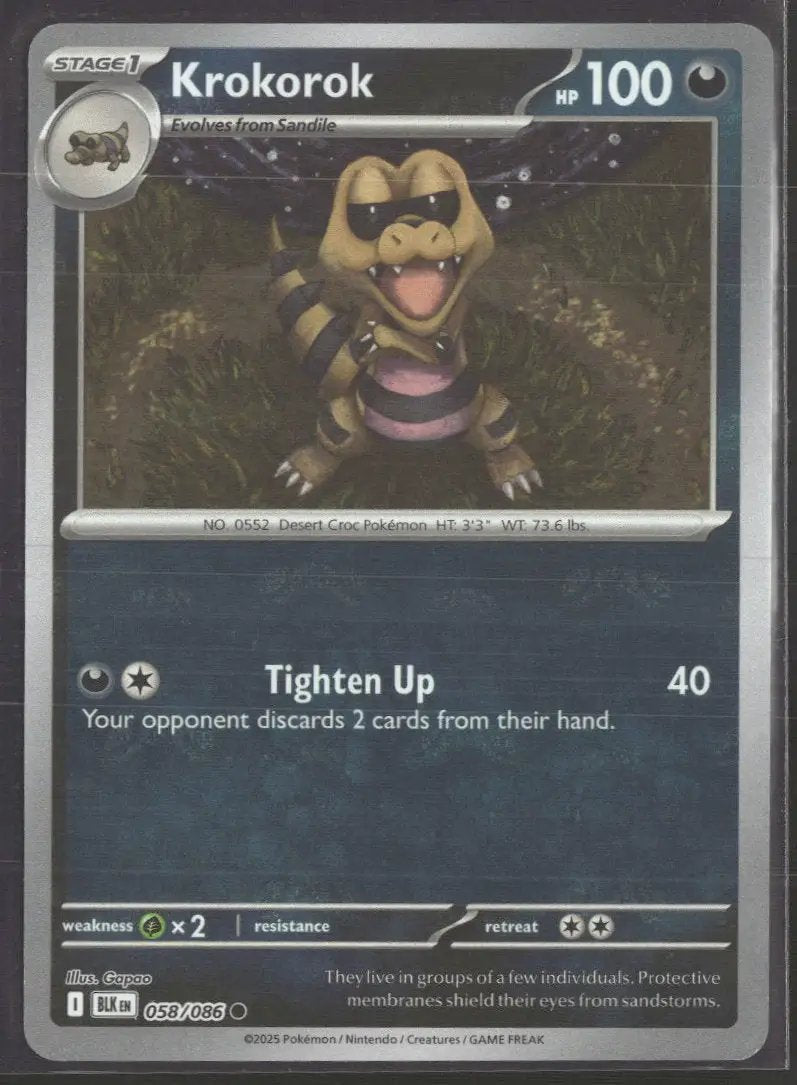 SV: Black Bolt Krokorok (Master Ball Pattern) #058/086
