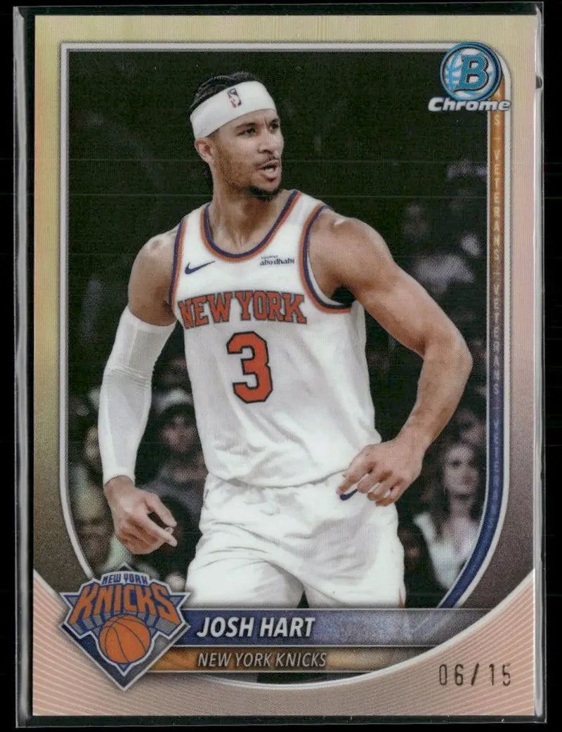 2025-26 Bowman Chrome Rose Gold Refractors Josh Hart #/15 #BCV-153